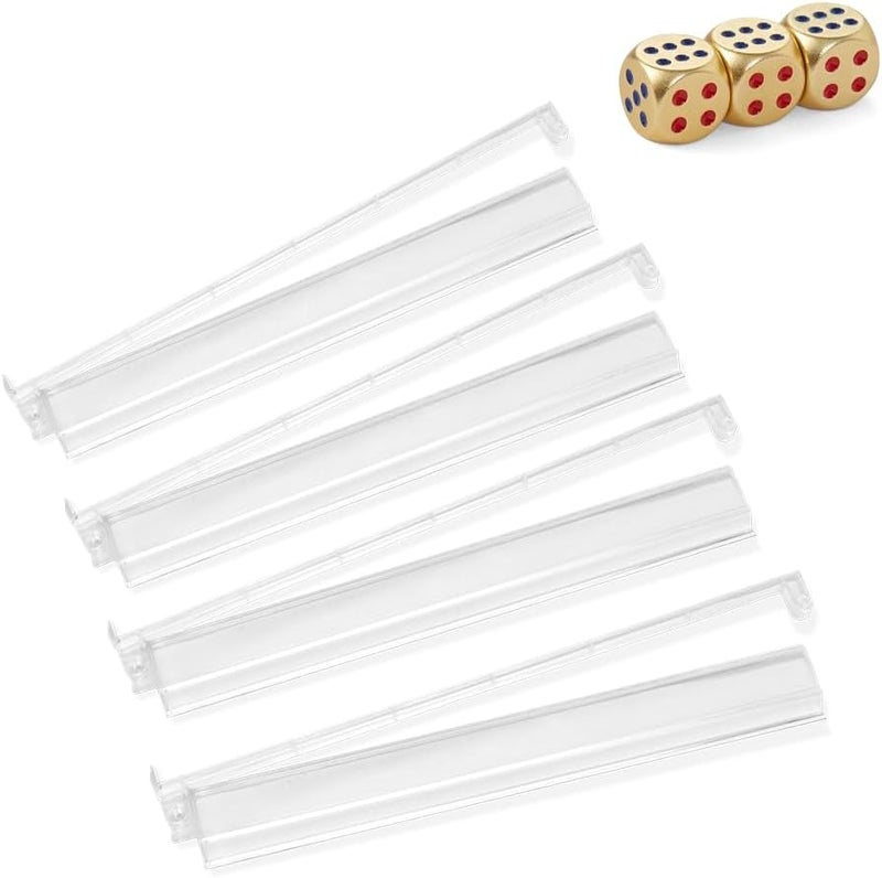 Taikula Mahjong Racks with Pushers, Clear Acrylic American Majiang Tile Racks, Enhanced Mah Jongg Tile Holders Set of 4 with 3 Goldern Dics (Transparency) - Image 1